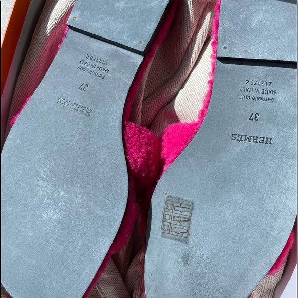 Hermes Oran Teddy Bear Wool Sandals Fall 2021 - Picture 3 of 7